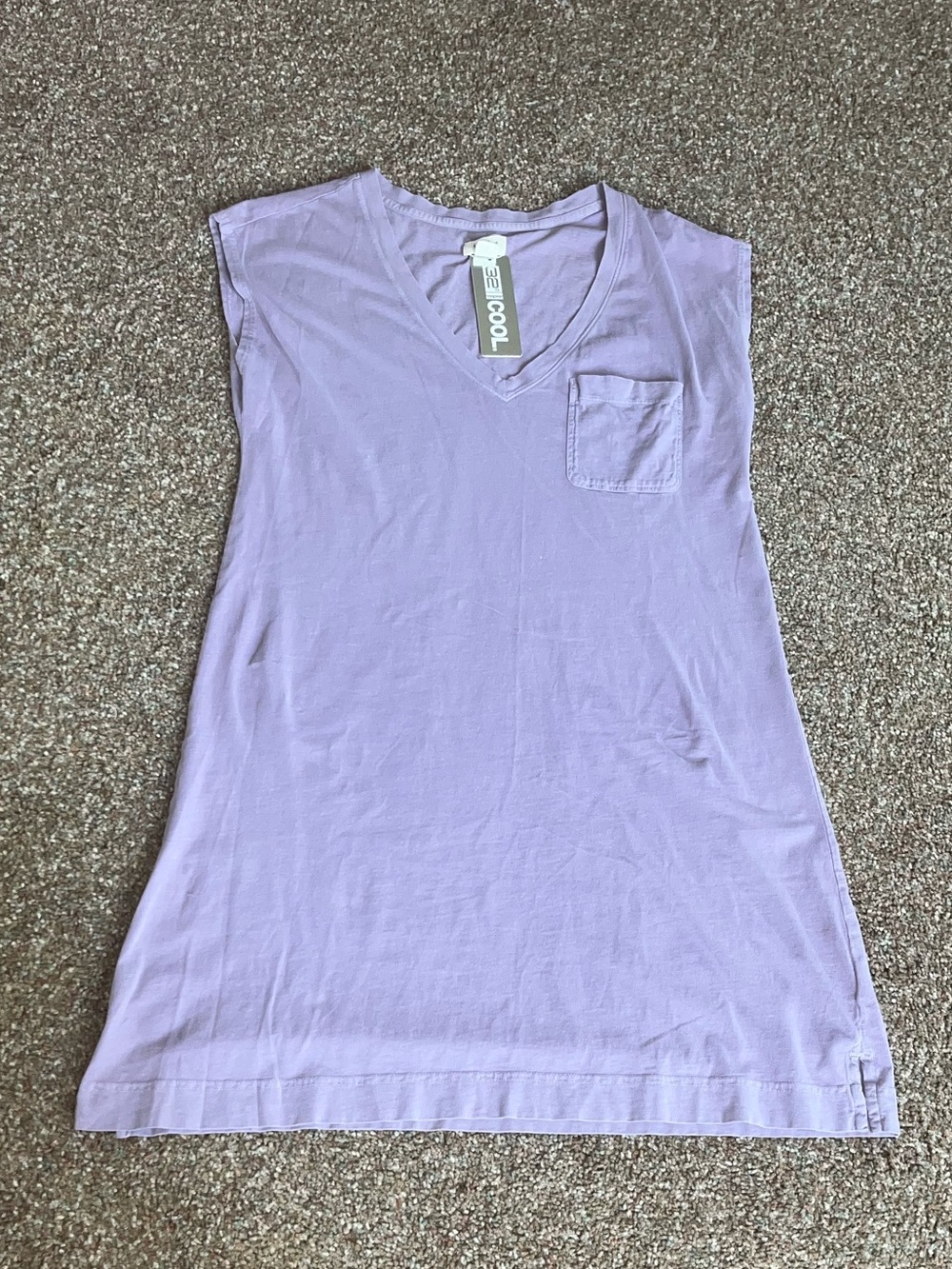 UpWest Lavender V-Neck Sleeveless Dress with Chest Pocket M NWT